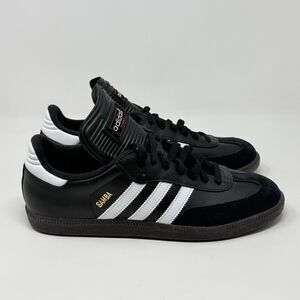 Adidas Samba Classic Sneakers Mens 10.5 Black Leather Suede Soccer Skate Shoes